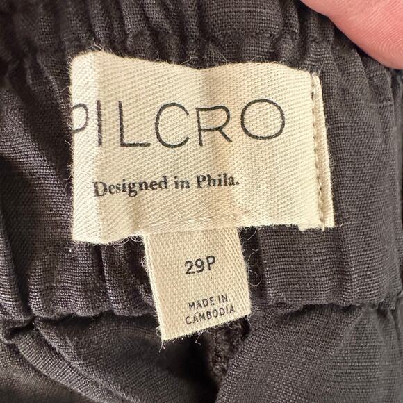 Women's NWT Pilcro Anthropologie Black Boot Tuck Parachute Linen Pants- 29P - Picture 8 of 12